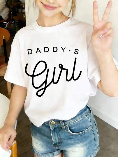 適用於夏季的Tween女孩休閒印花短袖圓領T卹