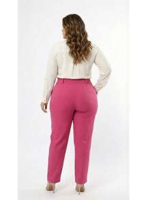 Plus Size Tailored Dress Pants - Rosa Fucsia - Ver 3