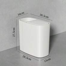 12-Liter Stylish Black Trash Can (One-Touch Push-Button Lid) Features A One-Touch (Push-Button) Lid, Silent Closing, And Odor-Proof Sealing Design. Constructed From Durable Plastic With A Sturdy Build, It Is Powder-Coated For Easy Cleaning And Maintenance. Its Space-Saving Elliptical Design Combines Modern Aesthetics, Making It Suitable For Homes, Bedrooms, Kitchens, Bathrooms, Laundry Rooms, Children's Rooms, Dormitories, Offices, And Commercial Spaces. This Compact Trash Can Serves As Both A Practical Waste Management Solution And A Decorative Office Supply - 純色垃圾桶 - 查看 13