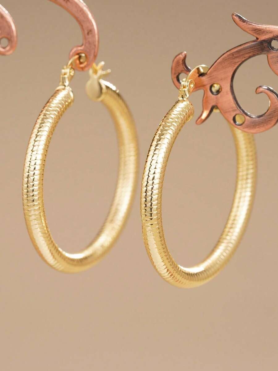 1 Paar romantische Creolen Ohrringe für Frauen für Hochzeit, Jahrestag, Verlobungsfeier, Schmuck, Valentinstag Geschenk - 1# - Übersicht 1