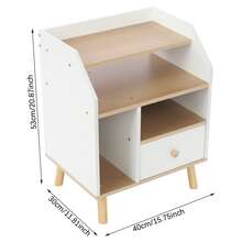 YUNRUX Nightstands - White - View 2