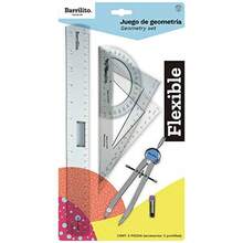 Barrilito Juego de Geometría de Precisión Flexible 5 Piezas. G-FLEX - como en la foto - Ver 5