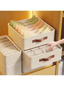 1/2 件天山内衣收纳盒 - 卧室内衣抽屉整理器带隔板，多功能宿舍家用衣柜内衣容器卧室，整理器，家庭收纳，适用于白色 T 恤女士，黑色裤子女士，女士冬装，连衣裙，女士冬装，优雅女士连衣裙，女士白衬衫，长袖，女士白色连体裤，女士春装，女士春装，春季，春装，简约，夏季上衣收纳 - 雪山白 - 查看 6