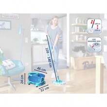 Clean Twist Spin Mop And Bucket Set With Rollers Telescopic Handle 360° Joint Spin-Dry System Easy Glide Wheels Blue - Turquoise - 查看 6