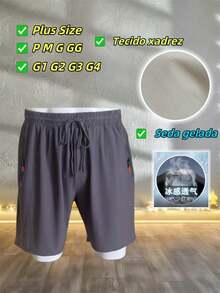Kit Of 3 Men's Bermuda Shorts, Imported Men's Polyamide, Cool Silk Finish, Elastane, Casual, Quick-Drying. - 藍 - 查看 5