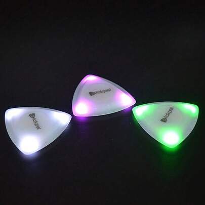 LED Light-Up Guitar Picks, Bass Guitar Night Glow Plectrums, Available In Three Colors (White/Green/Purple),Guitar Led,Guitar Gifts,Picks Guitar Accessories,Rock Music,Guitar Capo,Inflatable Guitar