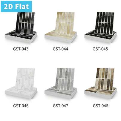 10pcs 2D Flat Self-Adhesive Wall Stickers, Removable, Easy To Apply, Multi-Color Mosaic Pattern, Suitable For Kitchen Backsplash, Living Room, Bathroom, Bedroom And Other Home Decor Renovation, 17x23cm