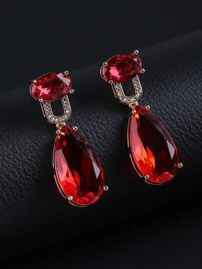 1 par de pendientes colgantes largos con estilo de joyería lujosa con circonita cúbica, pendientes de moda para mujeres, adecuados para vestidos formales, regalos de cumpleaños y días festivos