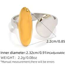 Frminee 1pc Gold & Silver Memangle Thick Stainless Steel Ring Waterproof Finger Jewelry Personalized Ring Western Jewelry - Multicolor - View 5