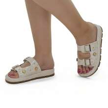 Women's Sandal, Flat Shoe, Rhinestone Papete, Fashionable, Comfortable, 052-040 - Tắt - Xem 6