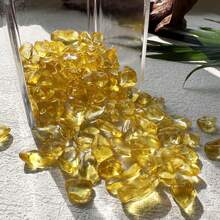 100g Golden Yellow Citrine Small Crystal Pebbles, Suitable For Succulent Pots, Cacti, Bonsai, Vase Filler, Potted Plants, Aquariums And Glass Containers. Perfect For Home Decor And Creative Indoor/Outdoor Design. - View 12