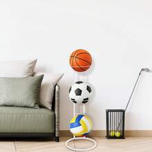 Metal Ball Storage Rack Vertical Sports Equipment Organizer Stand Sports Football Stand For Football Basketball Volleyball - White-three Layers - View 6