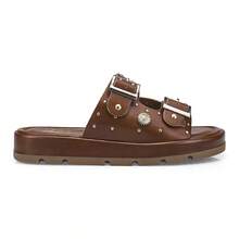 Women's Sandal, Flat Shoe, Rhinestone Papete, Fashionable, Comfortable, 052-040 - 駝色 - 查看 3