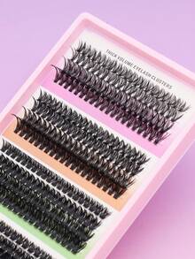 5-16mm 312簇 D型卷翘新款16排DIY 5D蓬松睫毛簇，40D-100D浓密睫毛簇，纤细单根睫毛，10-16mm簇状睫毛嫁接，柔软耐用，送给女性和女孩的礼物，大容量分段式假睫毛，放大眼睛。 - D - 查看 10