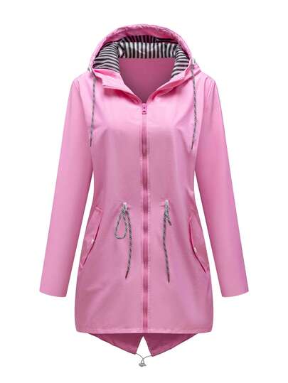 1pc Women's Lightweight Windbreaker Jacket, Outdoor Casual Sports Style, Water-Resistant Fabric, Solid Color, Thin Windbreaker For Spring