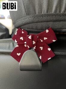 Gancho lindo con lazo para el respaldo del asiento del coche, en color rosa y rojo, para regalo de mujeres, niñas y damas. Organizador de almacenamiento multifuncional universal para accesorios de automóvil - Corazón - Ver 16