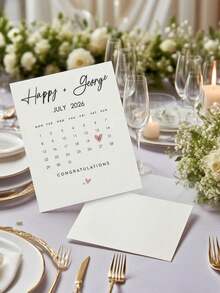 20pcs/50pcs Customized Wedding Greeting Cards, Suitable For Newlyweds, Brides, Grooms, Lovers, Personalized With Names And Dates - Multicolor - View 5