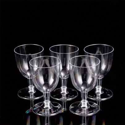 1/2/5/6/10/15/20/25/30/50/60pcs Reusable Transparent Stemware, Includes Wine Glasses, Champagne Flutes, Martini Glasses, Suitable For Parties, Events, Restaurants, Weddings