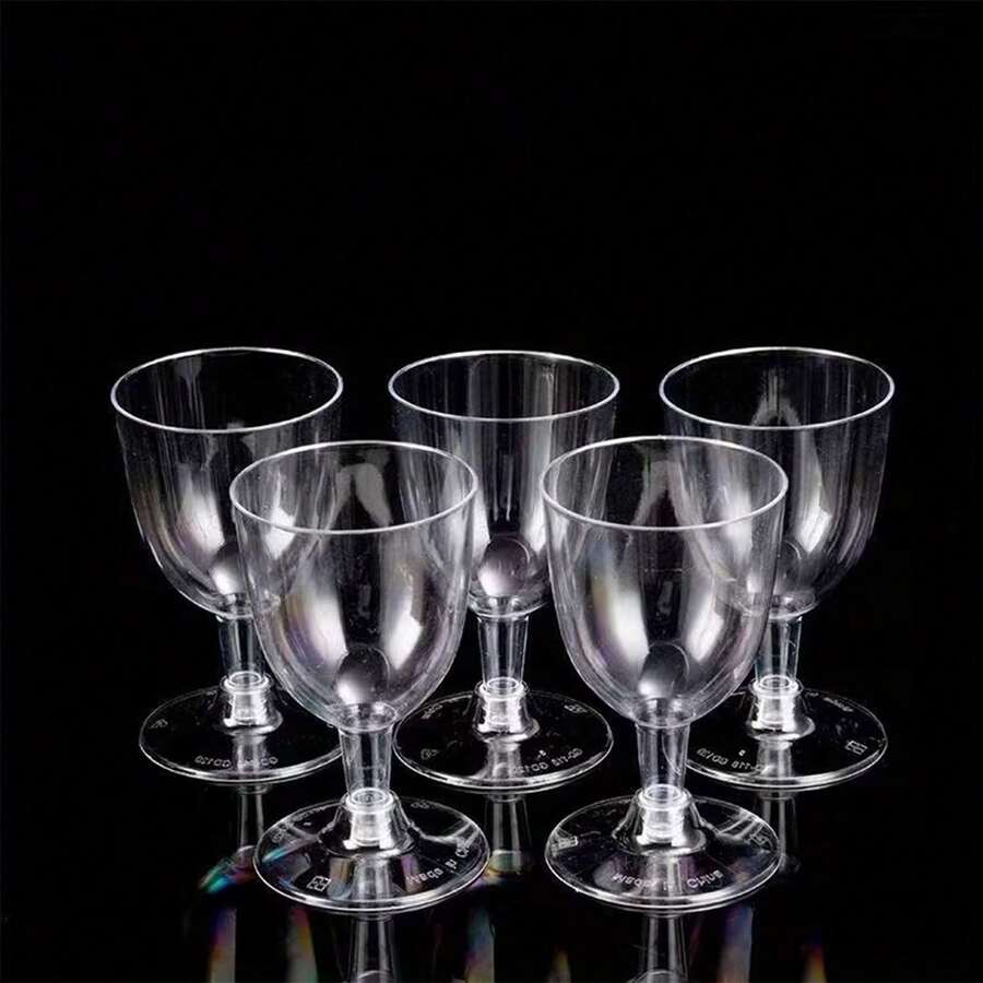 1/2/5/6/10/15/20/25/30/50/60pcs Reusable Transparent Stemware, Includes Wine Glasses, Champagne Flutes, Martini Glasses, Suitable For Parties, Events, Restaurants, Weddings