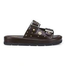 Women's Sandal, Flat Shoe, Rhinestone Papete, Fashionable, Comfortable, 052-040 - 咖啡棕 - 查看 3