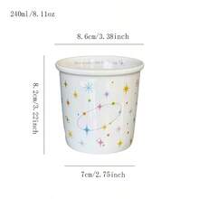 可爱星星设计马克杯家用咖啡杯便携握杯创意星空图案高吸引力情侣杯陶瓷水杯 - 彩色 - 查看 9