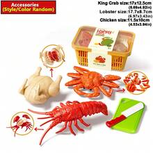 3D组装玩具模型 - 逼真的龙虾、帝王蟹、鸡、鱼，可进行角色扮演的切水果玩具，早教礼物 - 彩色 - 查看 10