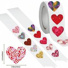 New Style Shiny Heart Series Roll Stickers (500 Pcs/Roll) - Sparkly Waterproof Decor For Phone Cases, Cups, Crafts & Gifts - 500PCS/Roll - View 10