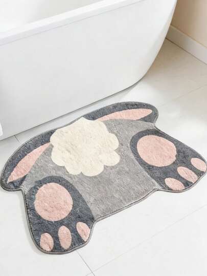 1pc Funny Rabbit Butt Shaped Rug, Mischievous Animal Floor Mat, Soft & Comfortable Easy Care, Suitable For Living Room, Bathroom, Hallway And Bedroom Decor, Decorative Carpet, Bedroom Decor, Small Rug, Carpet, Home Decor, Living Room Carpet, Living Room Small Rug, Bedroom Carpet, Living Room Home Decor, Outdoor Rug, Washable Carpet
