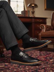 Mocassim Masculino Tratorado Dublin Conforto Sapato Casual - Preto Cinza - Visão 4