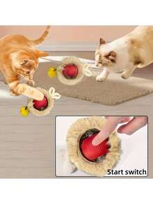 1 Set Rechargeable Pet Interactive Toys, Cat/Dog Hidden Seek Rolling Ball Toy Combo - For Exercise And Entertainment - USB/Battery Powered Multiple Covers And Fast Movement - Durable Thermoplastic Rubber Material - Multicolor - View 5