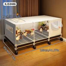 Removable Wheeled Chick Brooder Box, Easy To Clean Pet Cage With Transparent Design, Suitable For Raising Chicks, Ducks And Other Pets At Home And Farm, Yellow - Multicolor - View 2