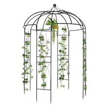 207*207*270cm Plant Trellis, Courtyard Plant Trellis, Climbing Trellis, Plant Pavilion, Courtyard Wrought Iron Gazebo Iron Arch Black - Black - View 11