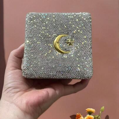 Luxury Retro Rhinestone Bracelet Jewelry Box, Multifunctional Jewelry Box, Moon Festival Birthday Gift Box