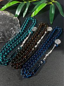 New Black Line Single Tassel Muslim Prayer Beads Bracelet, Suitable For Middle Eastern Arabic Daily Prayer And Wear - Multicolor - View 2
