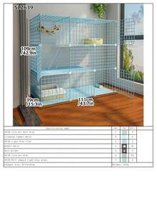 Detachable Spacious Multi-Cat Pet Cage, DIY Kitten Playpen, Blue Cat Furniture - Multicolor - View 20