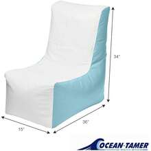 Wedge Marine-Boat Bean Bag, White-Ice Blue (Small) Variant 7 - White-ice Blue - View 3