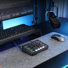 AmpliGame Audio Mixer With XLR Microphone Input, RGB Streaming PC Mixer With Individual Controls, Volume Sliders, Mute Buttons, 48V Phantom Power, Suitable For Podcasting/Recording/Vocals/Gaming Voice - FIFINE SC3 (Global Version) - View 9