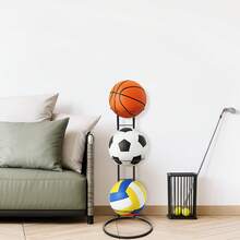Metal Ball Storage Rack Vertical Sports Equipment Organizer Stand Sports Football Stand For Football Basketball Volleyball - Black-three Layers - View 6