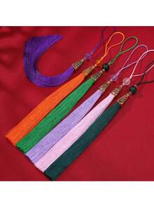 10 piezas de 15cm Sombrero de pagoda con colgante de borla larga, decoración de estilo antiguo para Hanfu, Cheongsam, Guqin, Linterna - Sombrero pagoda de 15 cm con borla de cuentas esmeriladas - Ver 1