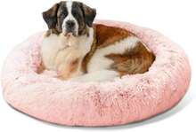 Best Friends By Sheri Original Calming Donut Dog And Cat Bed, Shag Faux Fur, Cotton Candy Pink, XL (45in X 45in) - Anxiety Relief For Pets Up To 150 Lbs - ColorB - 查看 1