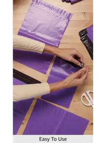 10/20/30pcs Mixed Size Self-Sealing Plastic Bags, Solid Color Shipping Bags, Multi-Purpose Thick Waterproof Self-Adhesive Packaging Bags, Suitable For School, Office, Mailing, Shipping, Extra Large Courier Envelopes, Applicable For Apparel Logistics Storage - Purple - View 8