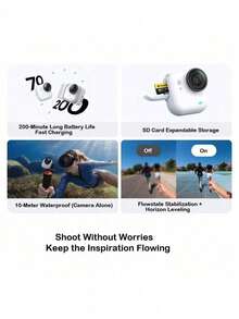 Insta360 GO Ultra Professional Action Camera: HDR Video, FlowState Image Stabilization, 10-Meter Water Resistance, Sports Data Sync, Intelligent Imaging, AI Chip Computing Power (Brand New, Activated Only) - View 6