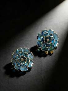 Estos gemelos con diseño floral irradian un ambiente de moda y elegancia. Los botones de camisa son un accesorio lujoso para reuniones de damas, un regalo perfecto para mujeres y una opción ideal para fiestas diarias y festivas. - Multicolor - Ver 3