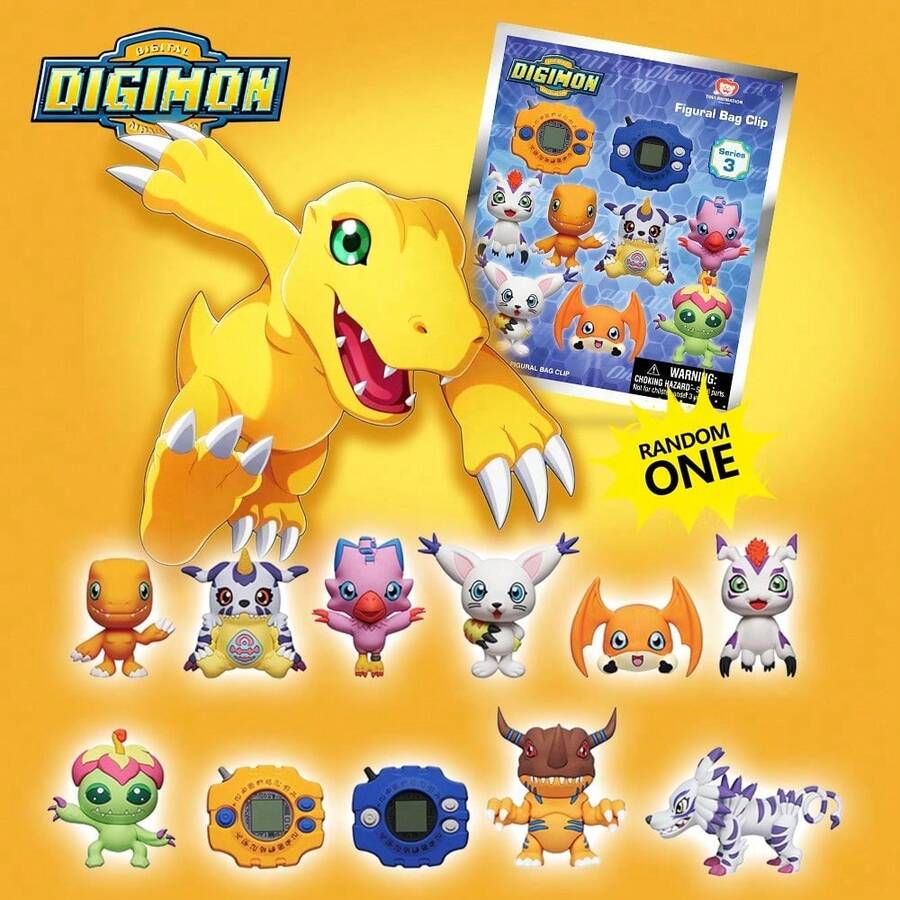 Official 3D Animation Character Series Blind Box Clip Keychain, Randomly Includes Agumon, Gabumon Or Other Characters, Suitable As Anniversary Gift For Mom And Friends - MN-70715/MN-70715-3PCS - View 1
