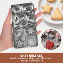 24/30-Piece Cookie Cutter Set(Box), Stainless Steel Multi-Shaped Geometric Baking Cutters For Cookies, Fondant And Pastry - View 4