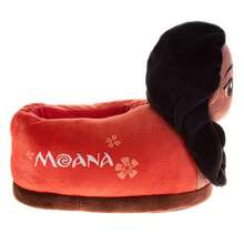 Disney Moana Plush Character Slippers Girls Soft Plush Cozy Warm Island Princess Comfort Fit NonSlip Sole (Toddler Sizes 5-10, Little Kid Sizes 11-12) - Orange - View 3