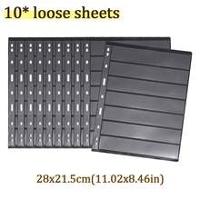 OUR ADVENTURE BOOK 10-Page Stamp Album, Transparent PVC Loose-Leaf Album For Stamps, 9-Ring System, Blank Grid Pages (Can Be Added For Stamp Storage), Suitable For Philatelic Enthusiasts. Cover Not Included. - 黑色 - 查看 12