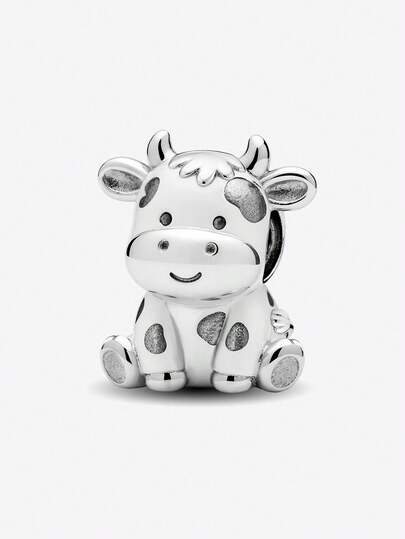 1件时尚奶牛串珠吊坠项链，适合女性手链、手镯DIY饰品制作及日常穿搭配饰，是女孩的理想之选。