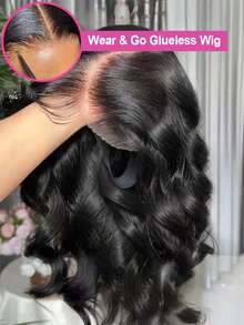 5x5 即戴即用型无胶黑色水波纹蕾丝闭合假发，巴西原生人发混纺，13x4 高清透明自然色水波纹蕾丝前额假发，预先拔毛，5x5 预剪自然发际线带婴儿发，200% 密度，5x5 深波纹短款波波头蕾丝前额假发，适合日常佩戴 - 自然色&黑色系 - 查看 42
