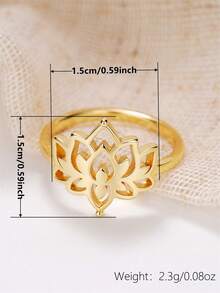 1 PC Romantic Ring For Women For Women For Wedding Engagement Party Jewelry Valentine's Day Gift - Yellow Gold - View 5